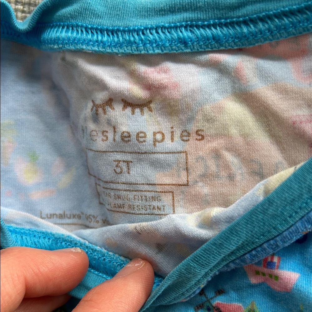 Little Sleepies Blue World Map Printed Kids Pajama Top only!! - Picture 2 of 3
